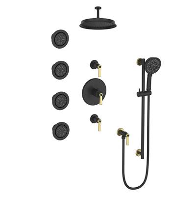 Vogt SET.Z1.142.938 Zehn 3 / 4" TH Set with In-Wall Jets - 8" Ceiling Arm
