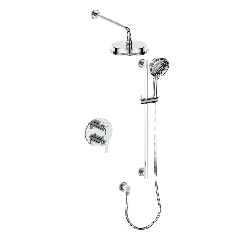 Vogt SET.Z1.220.218 Zehn 2-Way TH Set - Rainhead and Handheld - 8" Ceiling Arm