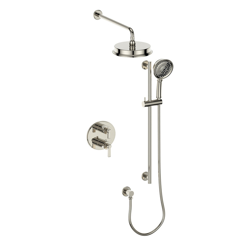 Vogt SET.Z1.220.218 Zehn 2-Way TH Set - Rainhead and Handheld - 8" Ceiling Arm