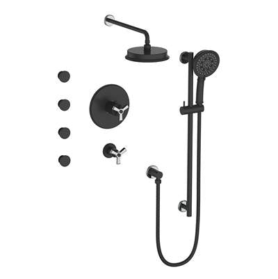 Vogt SET.Z3.141.814 Zehn 3 / 4" TH Set with Exposed Jets - 4" Ceiling Arm
