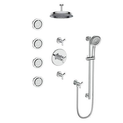 Vogt SET.Z3.142.938 Zehn 3 / 4" TH Set with In-Wall Jets - 8" Ceiling Arm