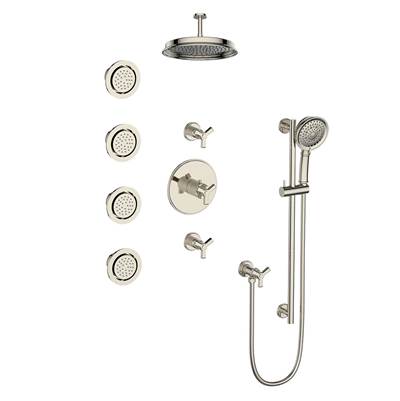 Vogt SET.Z3.142.938 Zehn 3 / 4" TH Set with In-Wall Jets - 8" Ceiling Arm