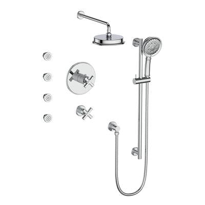 Vogt SET.Z4.141.818 Zehn 3 / 4" TH Set with Exposed Jets - 8" Ceiling Arm