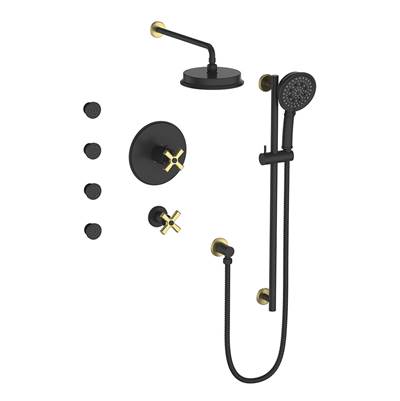 Vogt SET.Z4.141.818 Zehn 3 / 4" TH Set with Exposed Jets - 8" Ceiling Arm