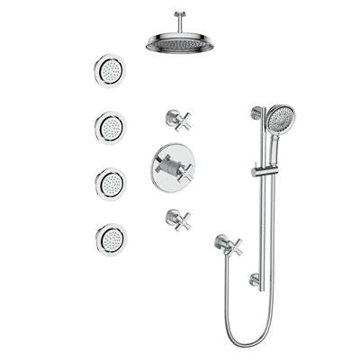 Vogt SET.Z4.142.934 Zehn 3 / 4" TH Set with In-Wall Jets - 4" Ceiling Arm