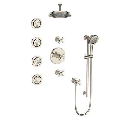 Vogt SET.Z4.142.938 Zehn 3 / 4" TH Set with In-Wall Jets - 8" Ceiling Arm
