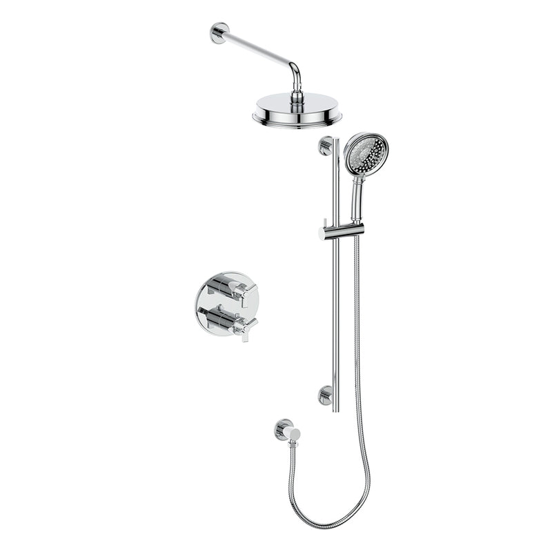 Vogt TM.Z3.220.218 Zehn Trim For 2-Way TH Set - Rainhead and Handheld - 8" Ceiling Arm