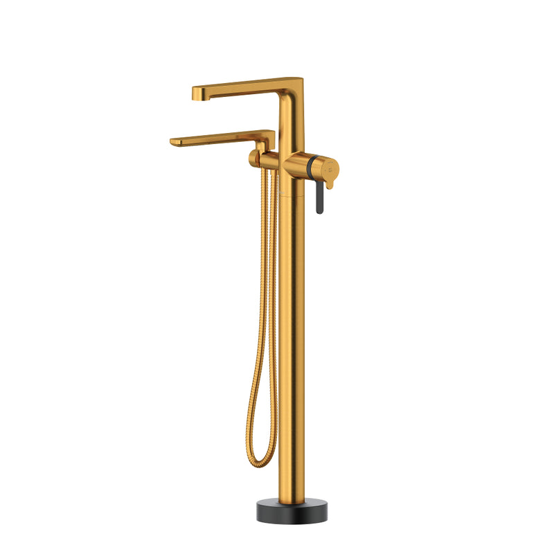 Riobel Nibi TNB39 2-Way Type T Thermostatic Coaxial Floor-Mount Tub Filler With Handshower Trim (Without Rough-in)