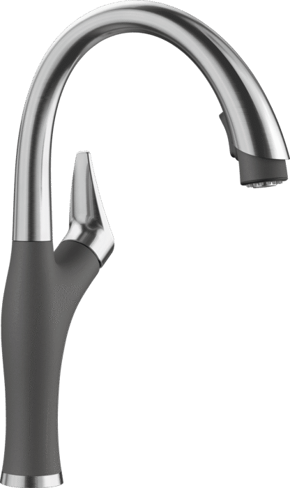 BLANCO ARTONA PULL DOWN 1.5 GPM PVD STEEL/CINDER