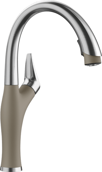 BLANCO ARTONA PULL DOWN 1.5 GPM PVD STEEL/TRUFFLE