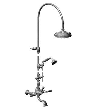 Rubinet 2WRVL RAVEN-WALL MNT TS WFIXED SHW HEAD