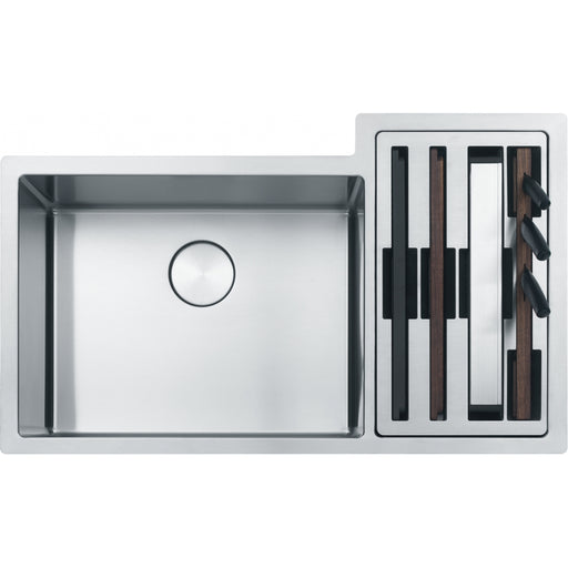 Franke CUX16021-W Culinary Work Center Undermount 19G Stainless Steel Double with Strainer Basket