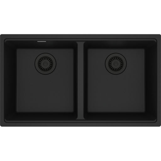 Franke MAG1201414-S Maris Undermount Granite Double 33Cab with Strainer Basket
