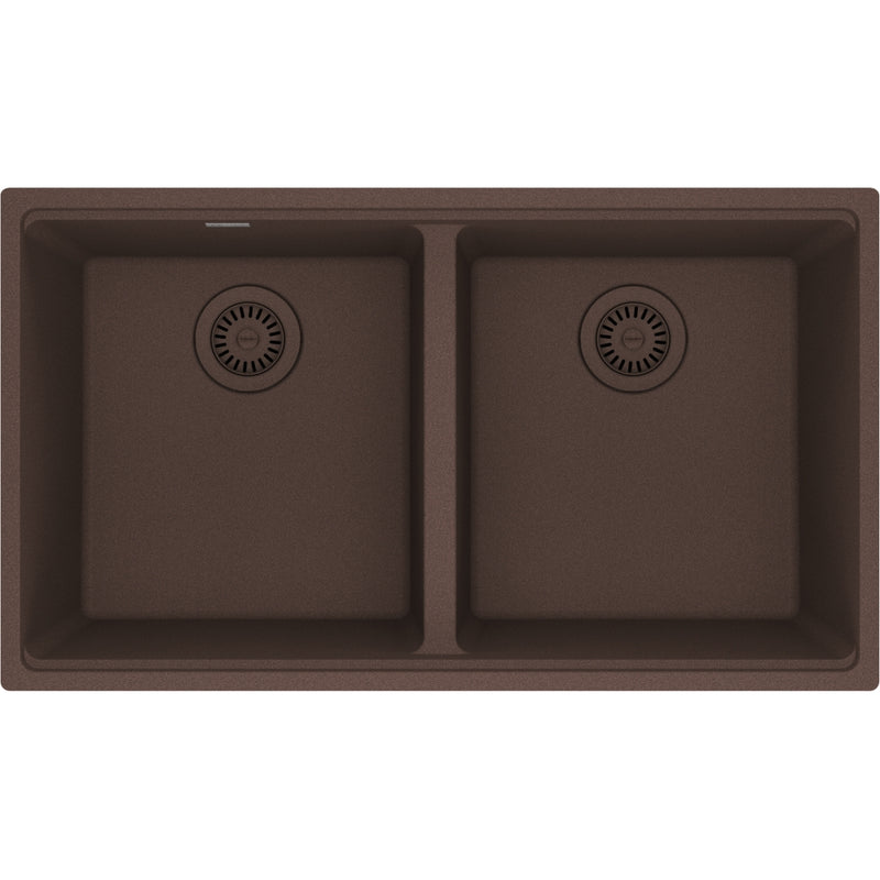 Franke MAG1201515-S Maris Undermount Granite Double 36Cab with Strainer Basket