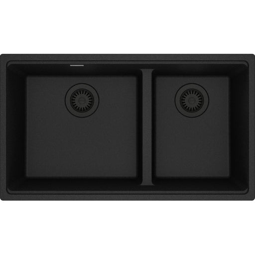 Franke MAG1601611LD-S Maris Undermount Granite Double 33Cab - Low Divide with Strainer Basket