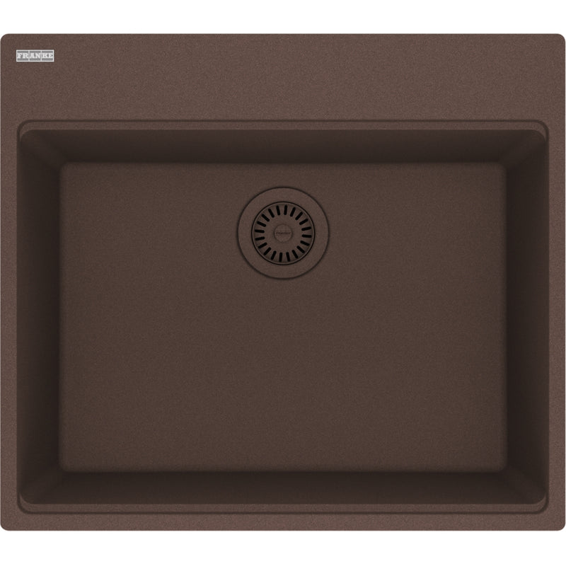 Franke MAG61023-S Maris Topmount Granite Single 27Cab with Strainer Basket