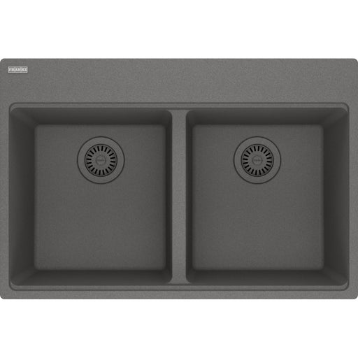 Franke MAG6201414-S Maris Topmount Granite Double 33Cab with Strainer Basket