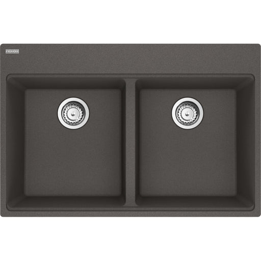 Franke MAG6201515-S Maris Topmount Granite Double 36Cab with Strainer Basket