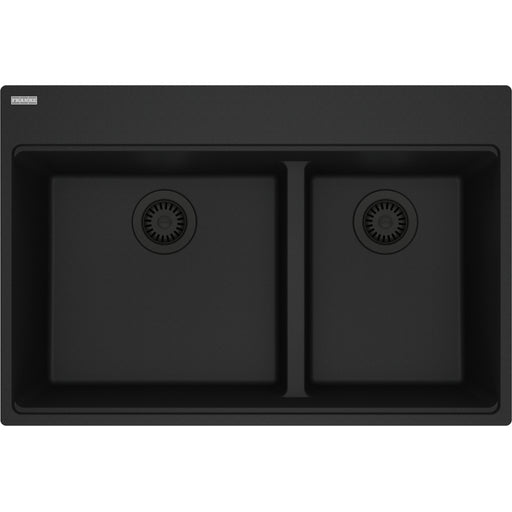 Franke MAG6601812LD-S Maris Topmount Granite Double 36Cab - Low Divide with Strainer Basket