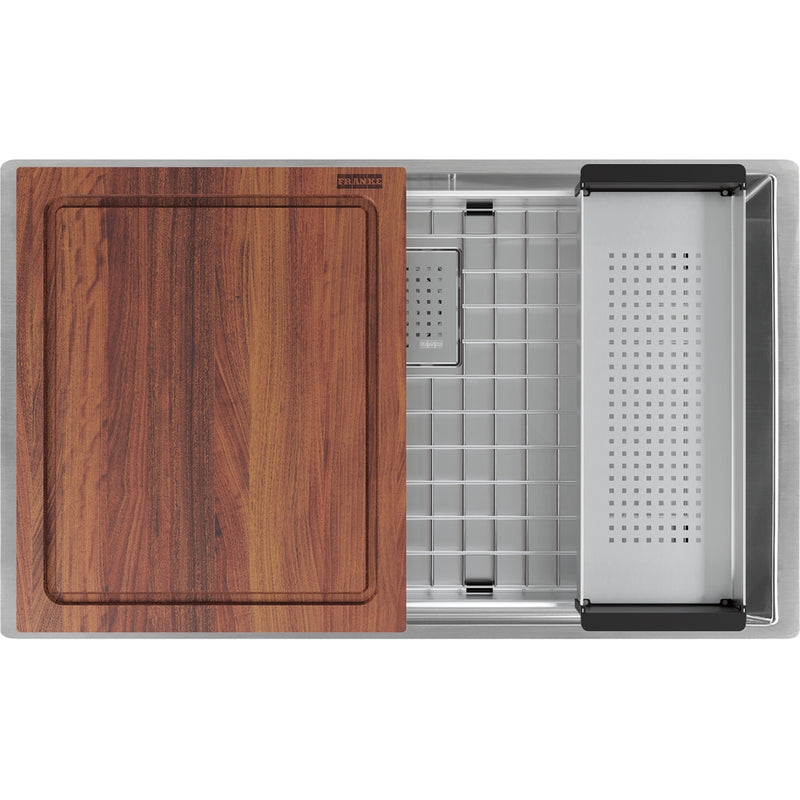 Franke PKX11028-WKC Peak Undermount 16G Stainless Steel Single 33Cab - Workcenter