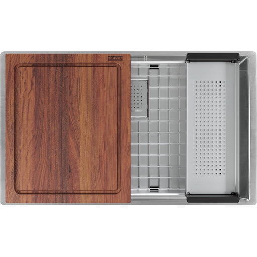 Franke PKX11028-WKC Peak Undermount 16G Stainless Steel Single 33Cab - Workcenter