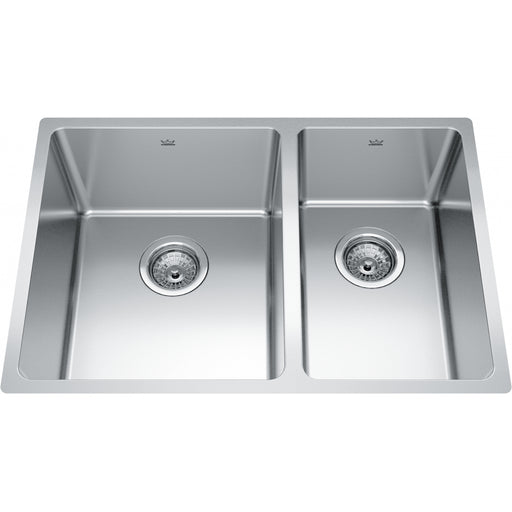 Kindred BCU1827R-9 Brookmore Undermount 18G Stainless Steel Double Sink 30Cab
