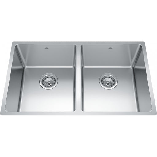 Kindred BDU1831-9 Brookmore Undermount 18G Stainless Steel Double Sink 36Cab