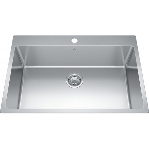 Kindred BSL2131-9-1 Brookmore Topmount 18G Stainless Steel Single Sink 1 Hole 33Cab