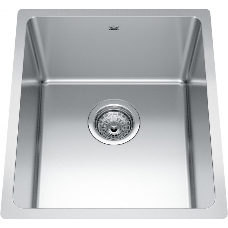 Kindred BSU1816-9 Brookmore Undermount 18G Stainless Steel Single Sink 21Cab