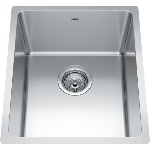 Kindred BSU1816-9 Brookmore Undermount 18G Stainless Steel Single Sink 21Cab