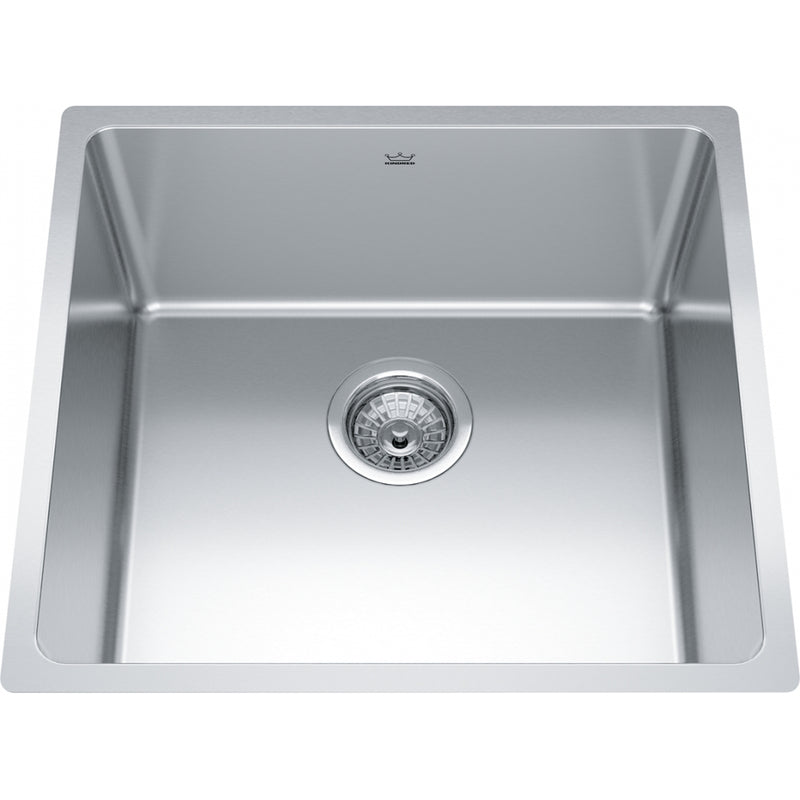 Kindred BSU1820-9 Brookmore Undermount 18G Stainless Steel Single Sink 24Cab