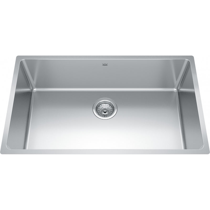 Kindred BSU1831-9 Brookmore Undermount 18G Stainless Steel Single Sink 36Cab