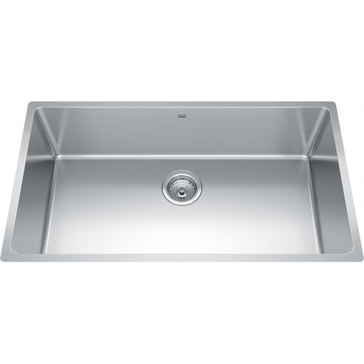 Kindred BSU1832-9 Brookmore Undermount 18G Stainless Steel Single Sink 36Cab