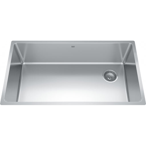 Kindred BSU1832-9OW Brookmore Undermount 18G Stainless Steel Single Sink 36Cab Offset Waste