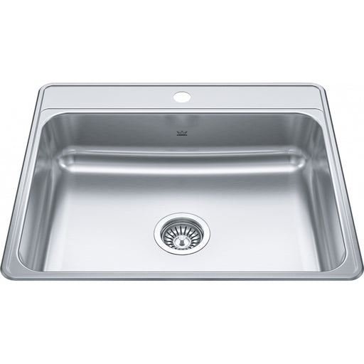 Kindred CSLA2522-6-1 Creemore Topmount 22G Stainless Steel Single Sink 1 Hole 27Cab