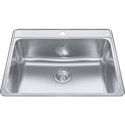 Kindred CSLA2522-8-1CB Creemore Topmount 20G Stainless Steel Single Sink 1 Hole 27Cab