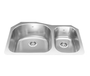 Kindred NDCX2132RU-9 Reginox Undermount 18G Stainless Steel Double Sink