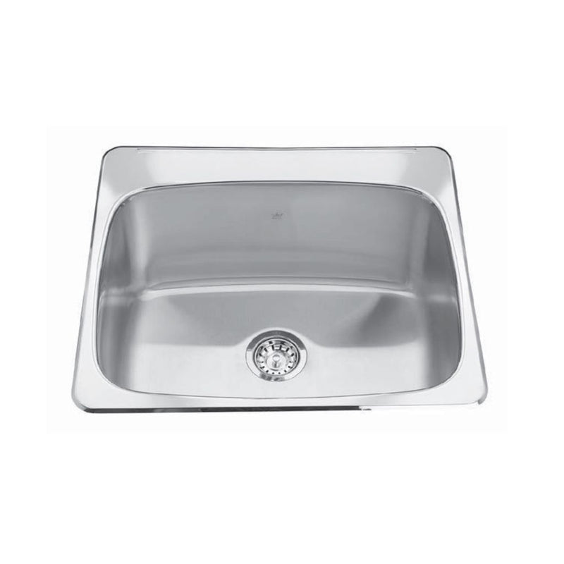 Kindred QSL2225-12-1 Steel Queen Topmount 18G Stainless Steel Single Sink 1 Hole