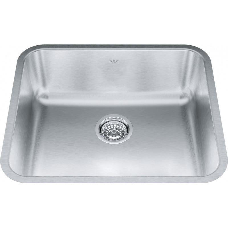 Kindred QSUA1922-8 Steel Queen Undermount 20G Stainless Steel Single Sink