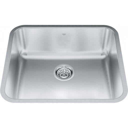 Kindred QSUA1922-8 Steel Queen Undermount 20G Stainless Steel Single Sink