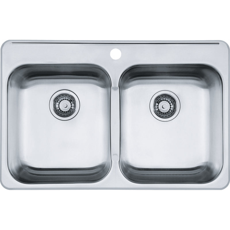 Kindred RDL5279-1 Reginox Topmount 20G Stainless Steel Double Sink 1 Hole