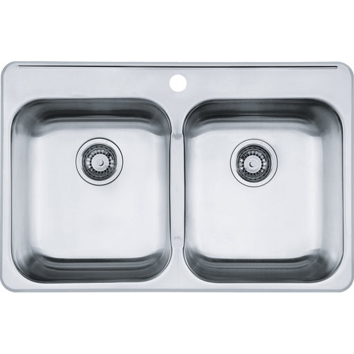 Kindred RDL5279-1 Reginox Topmount 20G Stainless Steel Double Sink 1 Hole