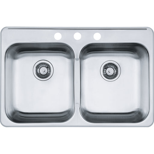 Kindred RDL5279-3 Reginox Topmount 20G Stainless Steel Double Sink 3 Hole