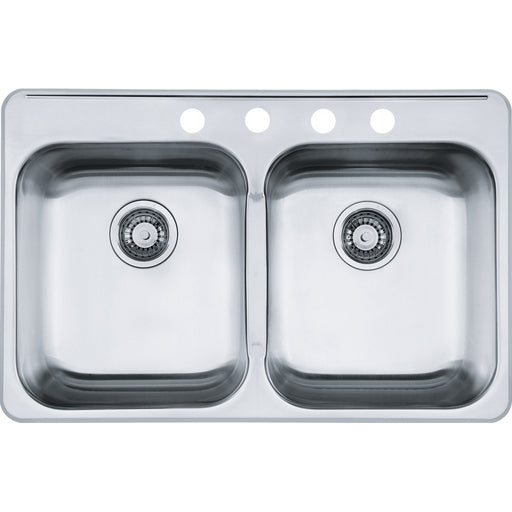 Kindred RDL5279-4 Reginox Topmount 20G Stainless Steel Double Sink 4 Hole