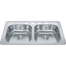Kindred RDLA3319-6-4CB Creemore Topmount 22G Stainless Steel Double Sink 4 Hole