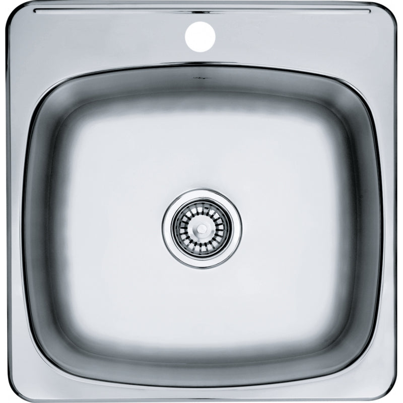 Kindred RSL2020-1 Reginox Topmount 20G Stainless Steel Single Sink 1 Hole