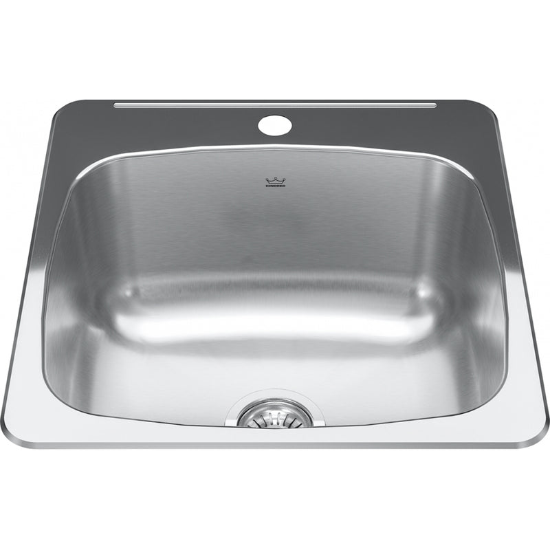 Kindred RSL2020-10-1 Reginox Topmount 20G Stainless Steel Single Sink 1 Hole Laundry