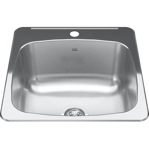 Kindred RSL2020-10-1 Reginox Topmount 20G Stainless Steel Single Sink 1 Hole Laundry