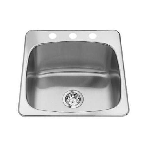 Kindred RSL2020-10-3 Reginox Topmount 20G Stainless Steel Single Sink 3 Hole Laundry