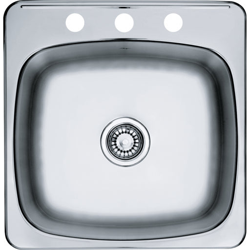 Kindred RSL2020-3 Reginox Topmount 20G Stainless Steel Single Sink 3 Hole